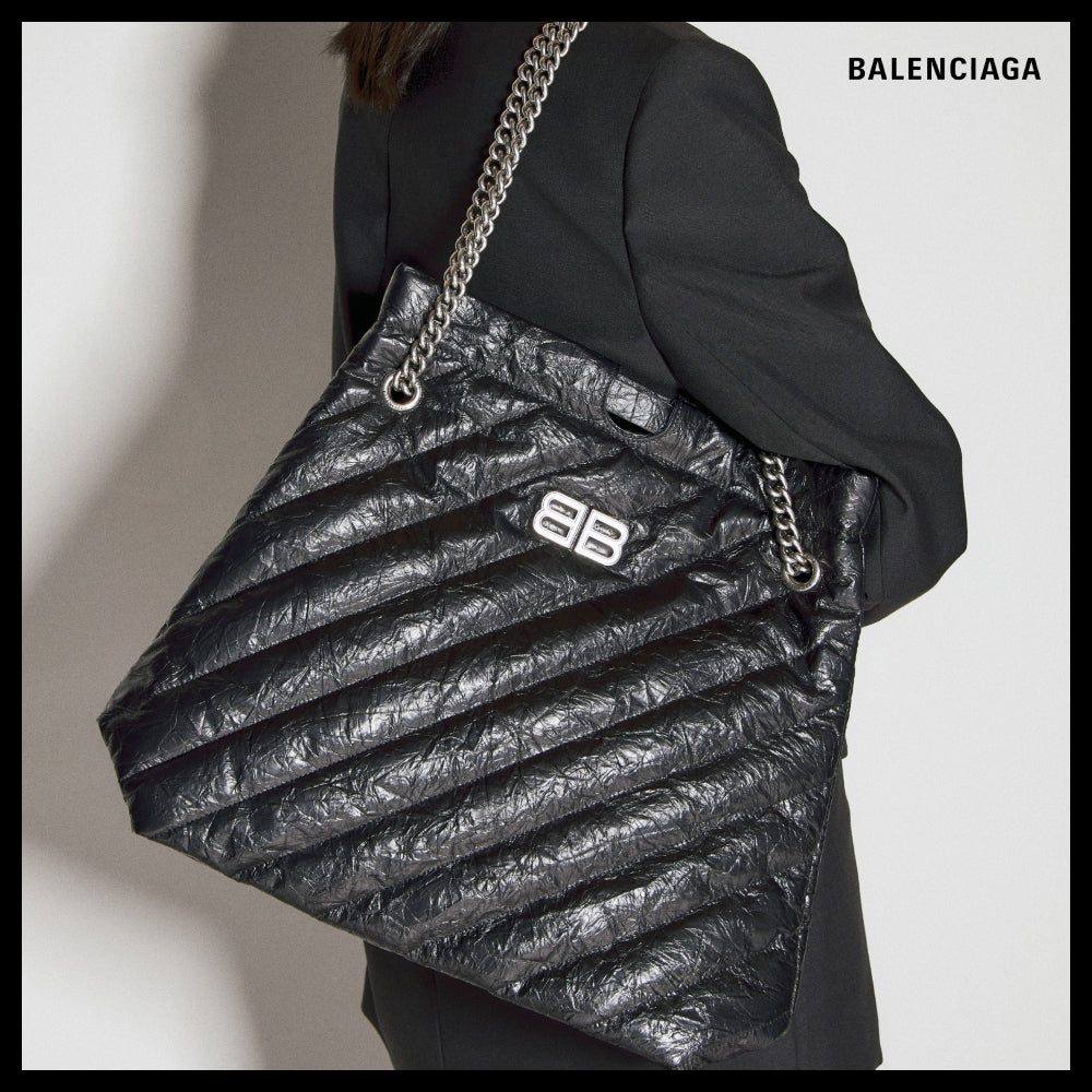 【BALENCIAGA】Crush Medium Tote Bag Quilted