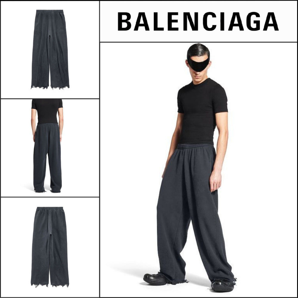 【BALENCIAGA】Nail Polish Cropped Sweatpants & Joggers Black