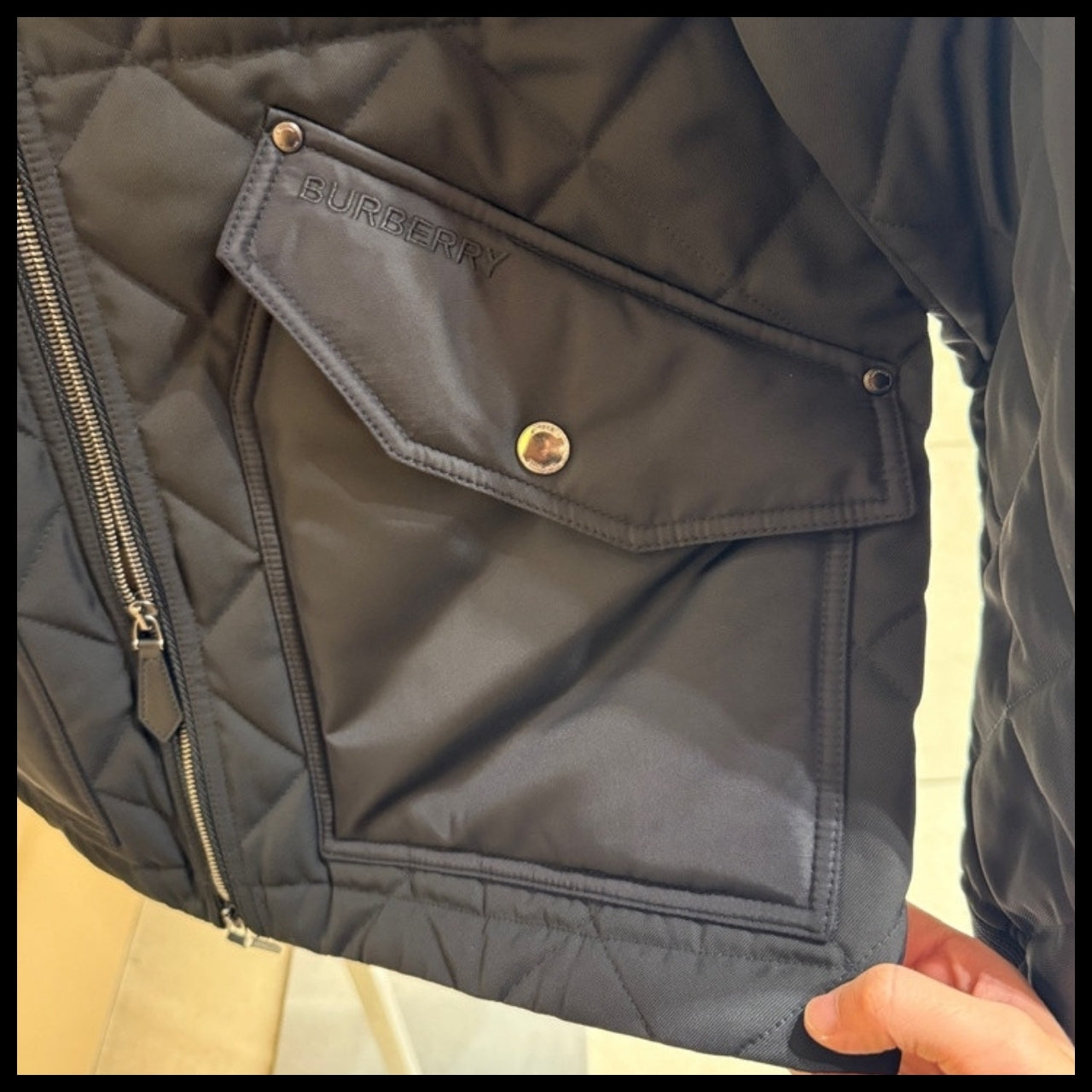 【Burberry】RADLEY Diamond Quilted Jacket Black