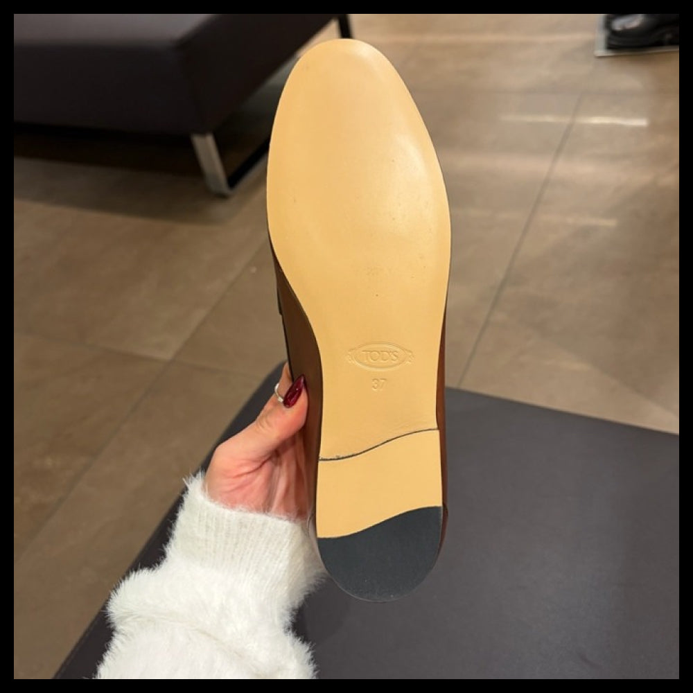 【Tod’s】CUOIO Kate Leather Women’s Loafers Brown