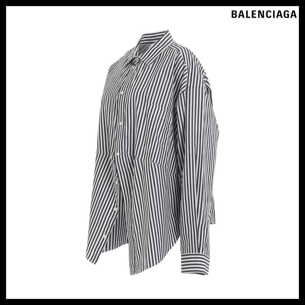 【BALENCIAGA】Swing Shirt Large Fit Black White