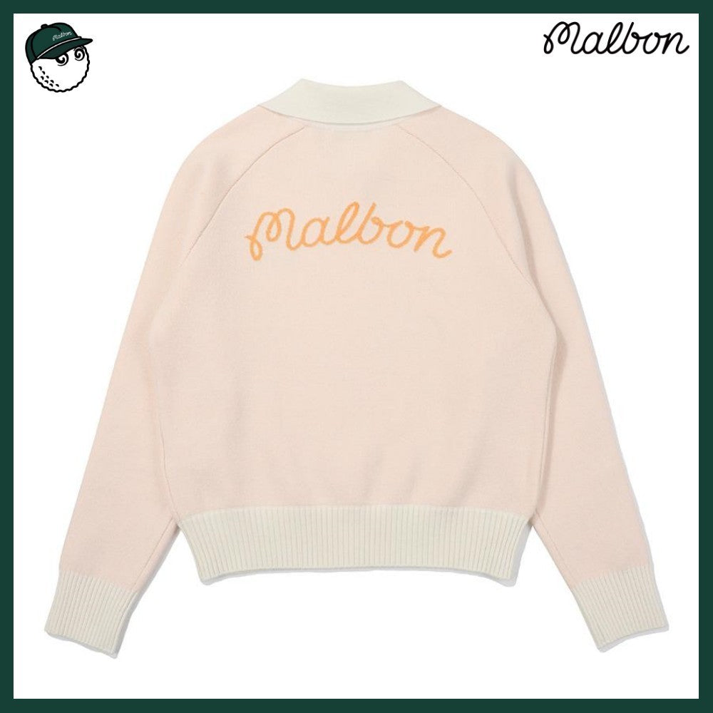 【MALBON GOLF】 SLEEVE CONTRAST COLLARED TOP WOMAN 2COLORS