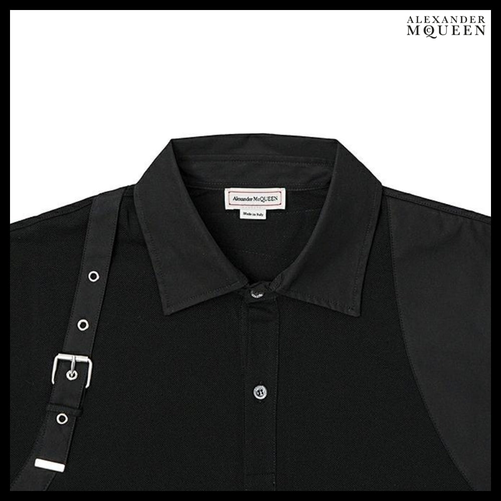 【Alexander Mcqueen】Harness Polo Shirt in Black