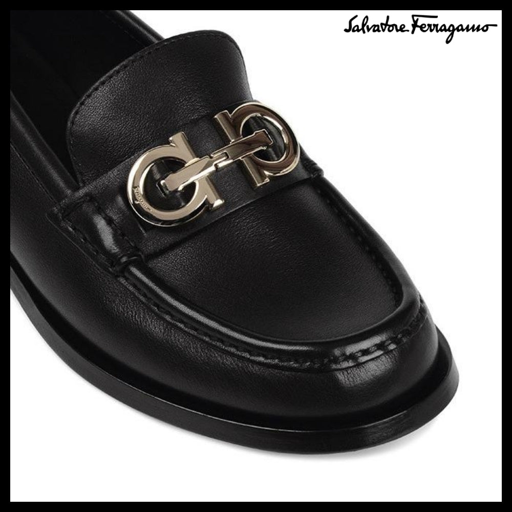 ◆FERRAGAMO◆OFELIA GANCINI LOAFERS BLACK