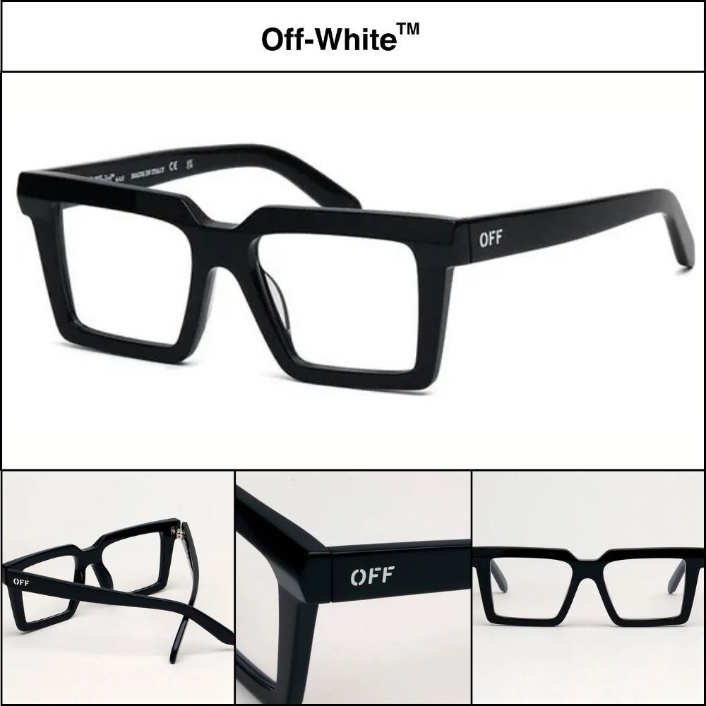 【Off-White】Square Horn-Rimmed Eyeglasses Unisex Luxury