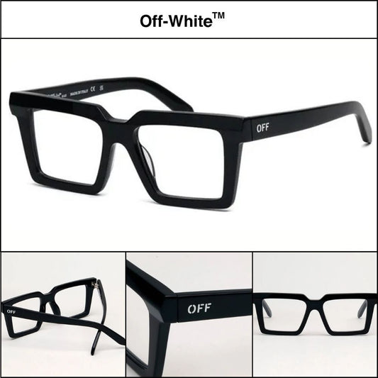【Off-White】Square Horn-Rimmed Eyeglasses Unisex Luxury