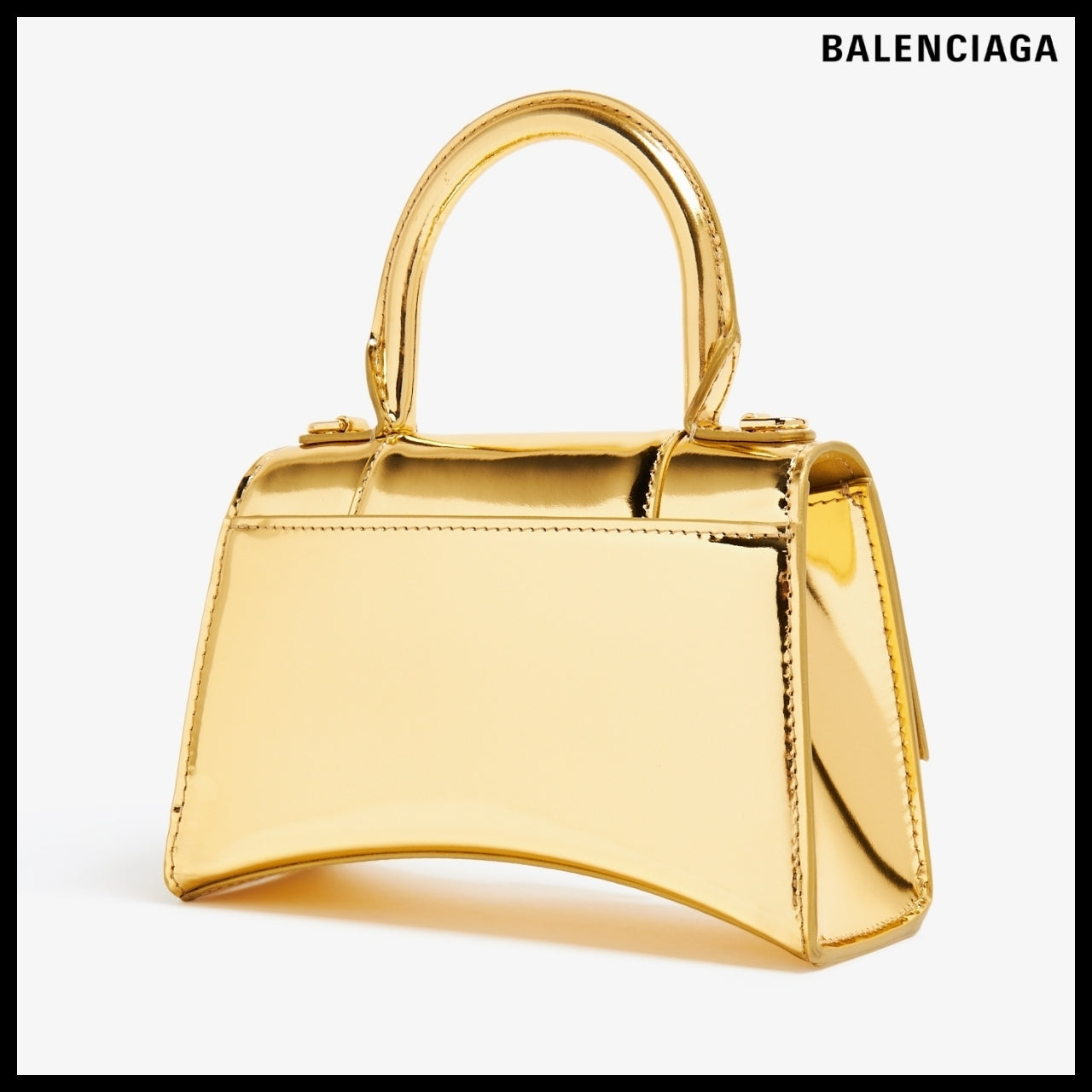 【BALENCIAGA】Hourglass XS Top Handle Handbag in Gold