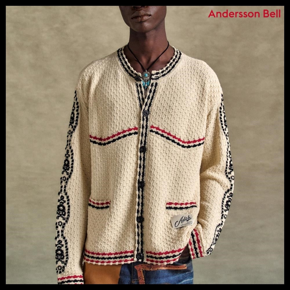 【ANDERSSON BELL】FANTASIA ROUND-NECK CARDIGAN ECRU