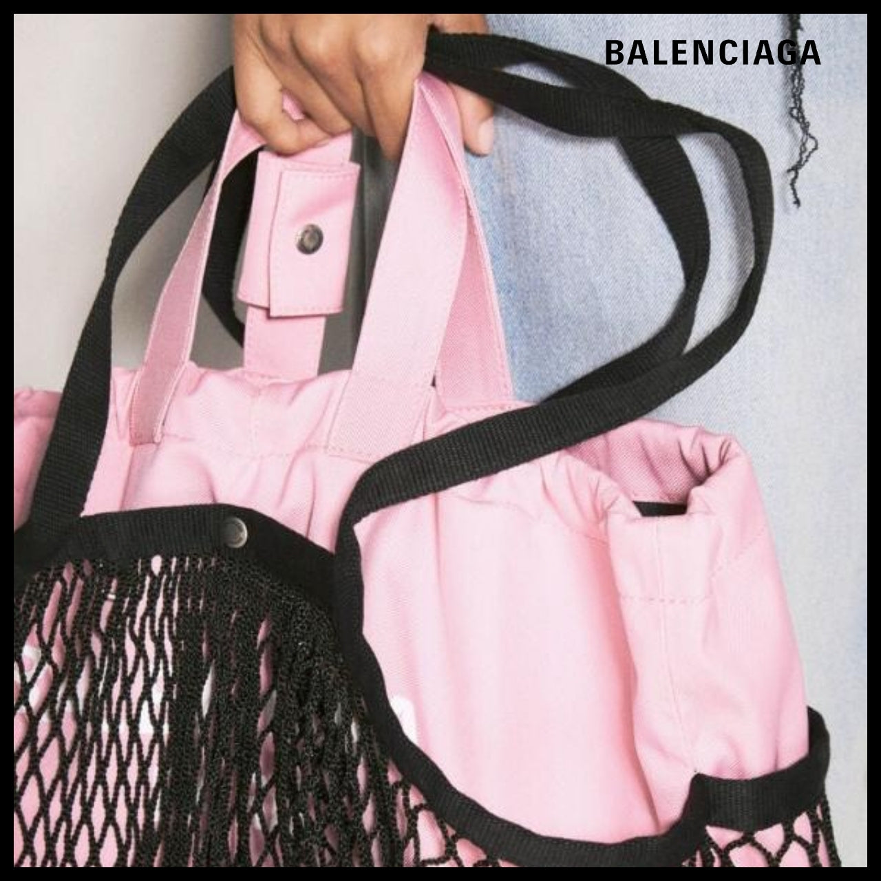 【BALENCIAGA】24/7 Medium Tote Bag Pink Black