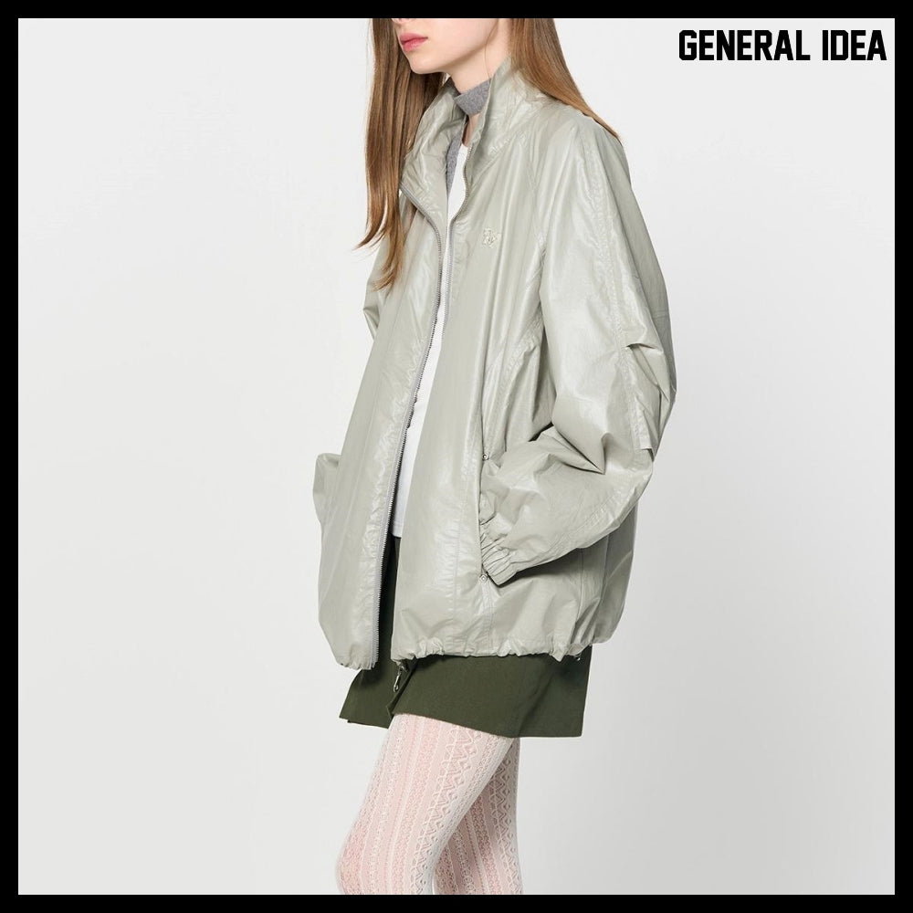 【GENERAL IDEA】グロッシーコーティングジャンパーミントグレー