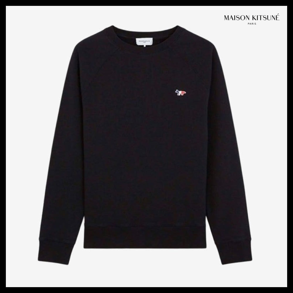 【MAISON KITSUNE】Tricolor Logo Sweatshirt Black Men's