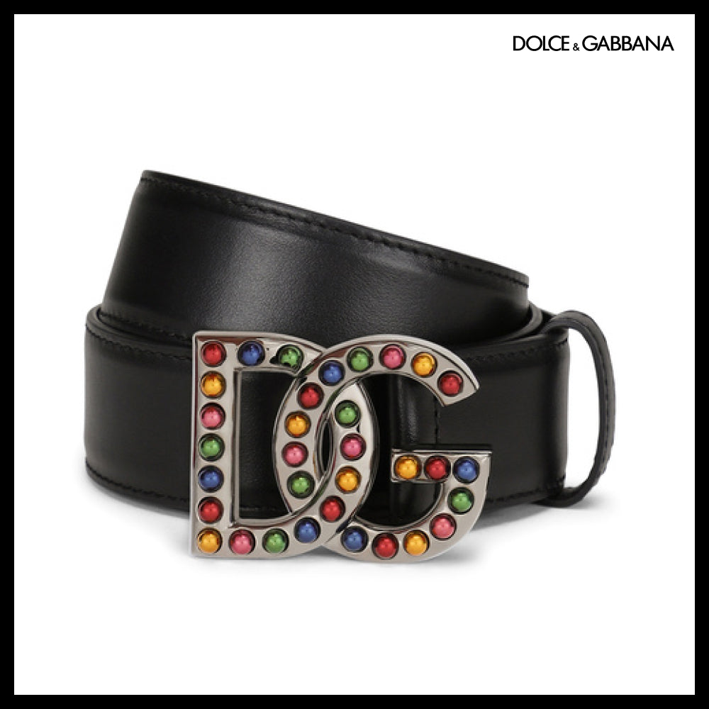 【Dolce & Gabbana】BELT WITH BEJEWELED BUCKLE
