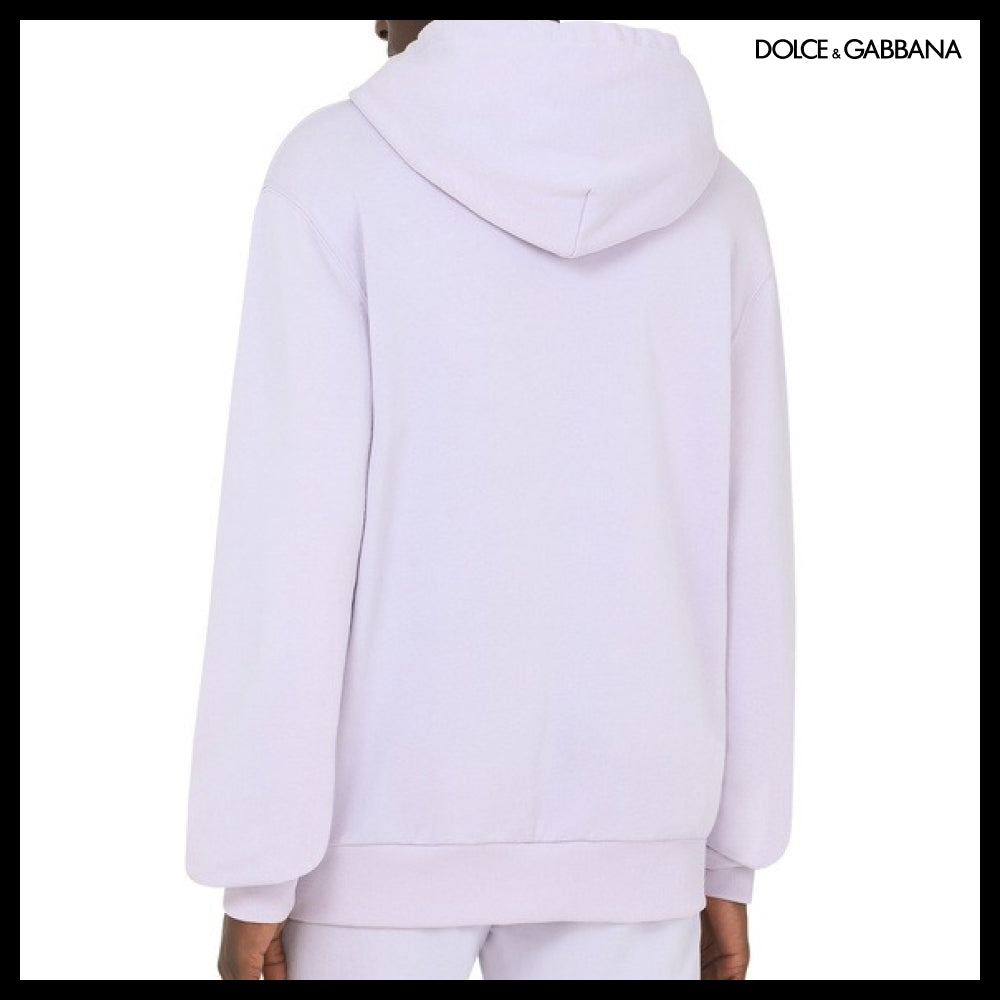 【Dolce & Gabbana】JERSEY HOODIE WITH BRANDED TAG Regular