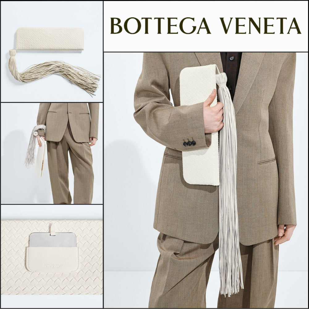 【韓国百貨店 BOTTEGA VENETA】Serata Clutch Bag Alabaster