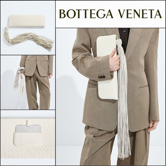 【韓国百貨店 BOTTEGA VENETA】Serata Clutch Bag Alabaster