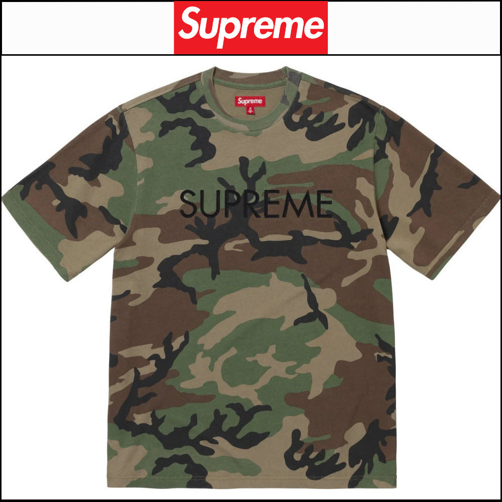 【Supreme】Capital Short Sleeve Top Woodland Camo