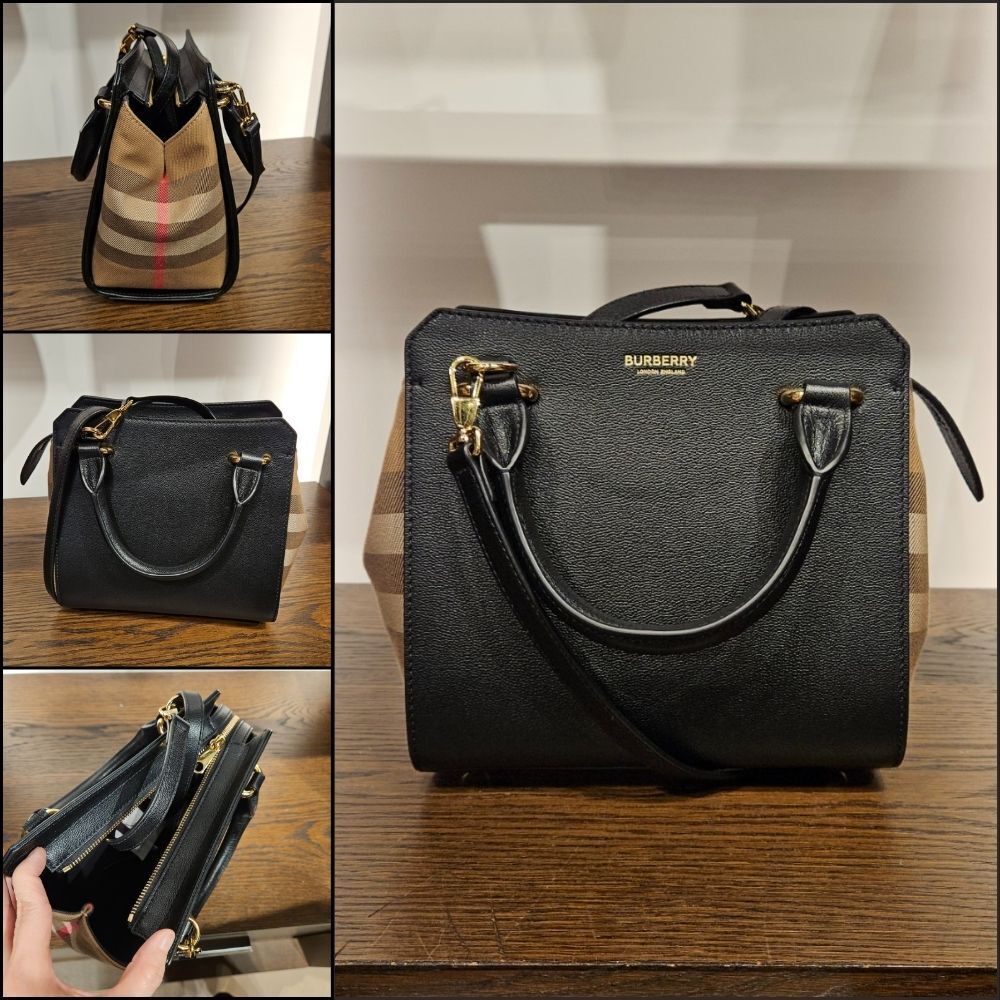 【BURBERRY】BANWELL house check mini tote bag black