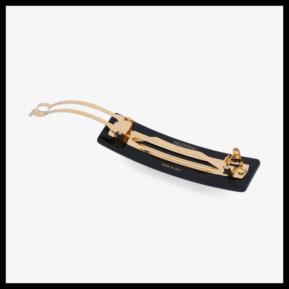 【VALENTINO】Swarovski Crystal Hair Pin Black Gold