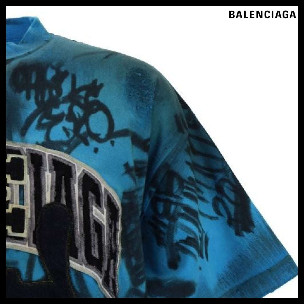 【BALENCIAGA】Skater Oversized T-Shirt Blue