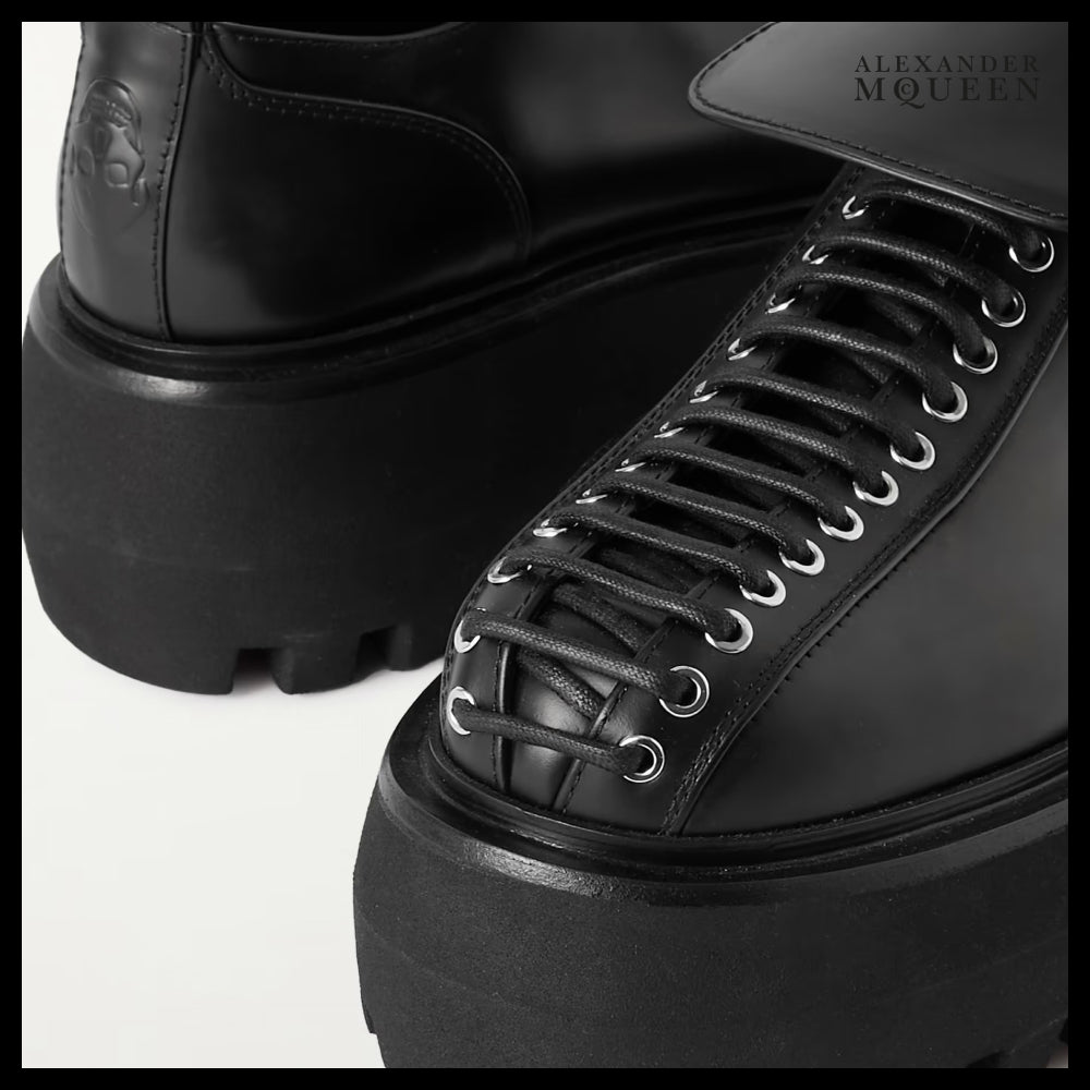 【Alexander Mcqueen】Sofa Lace-Up Platform Brogues Black