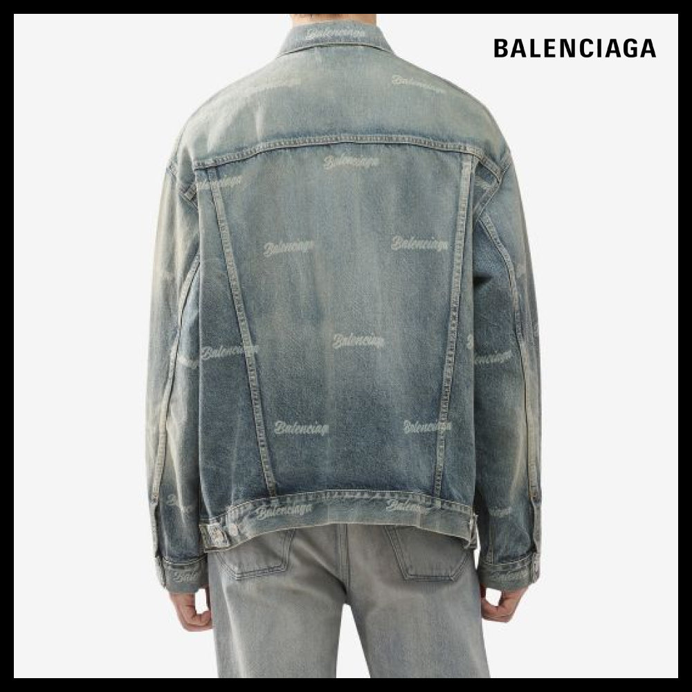 【BALENCIAGA】Large Fit Denim Jacket Sky Blue