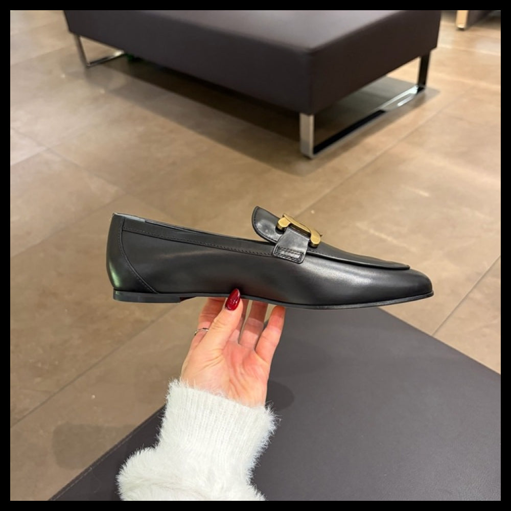 【Tod’s】CUOIO Kate Leather Women’s Loafers Black
