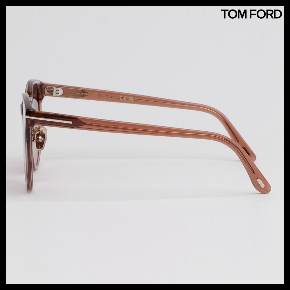 【TOM FORD】Round Transparent Horn-Rimmed Sunglasses