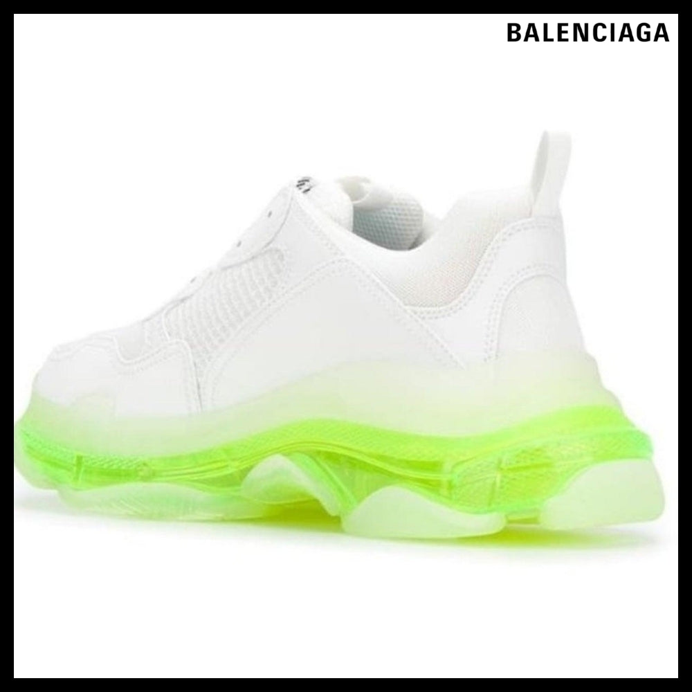 【Balenciaga】White Triple S Leather And Mesh Sneakers