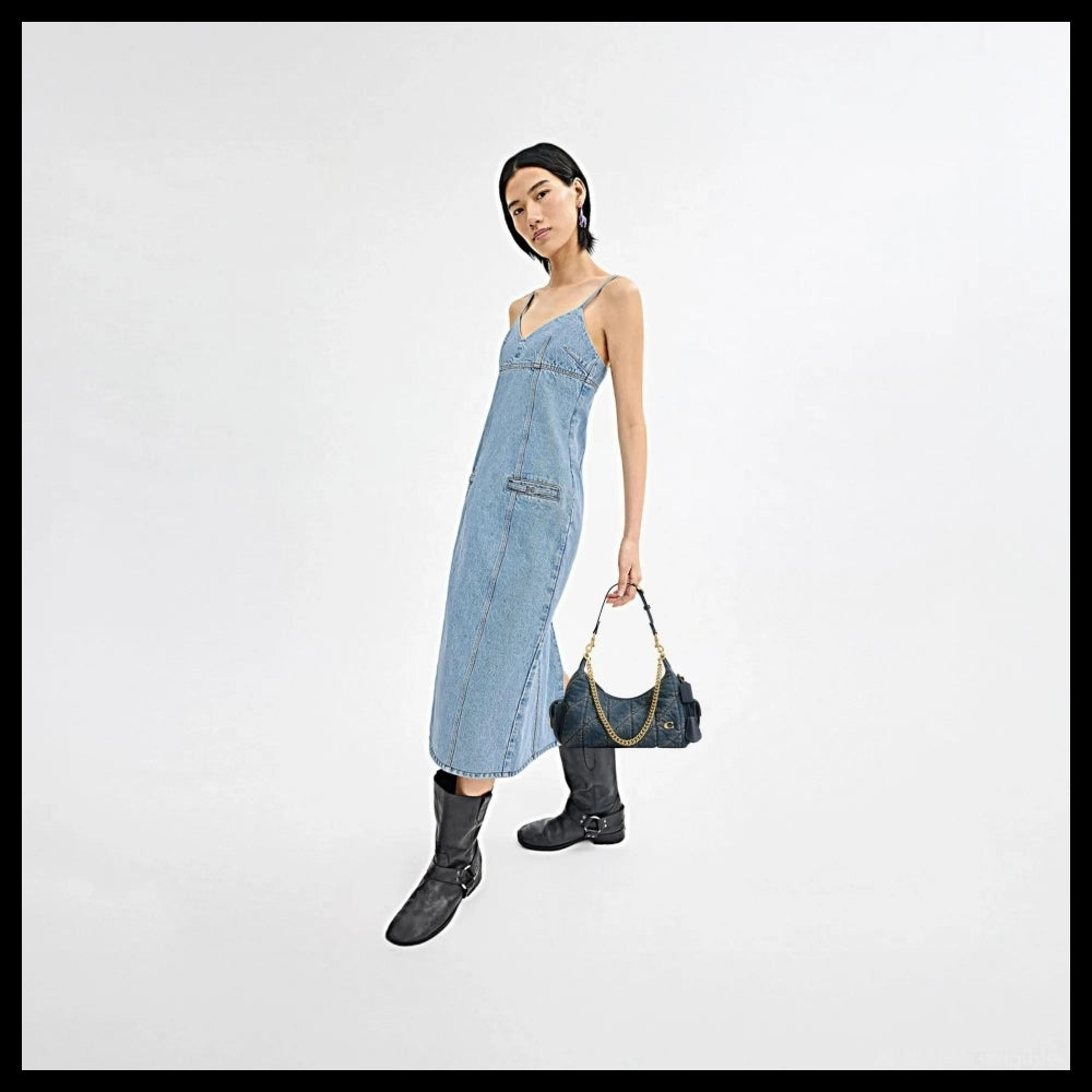 【Coach】Pocket Juliet Bag 30 In Regenerative Cotton Denim