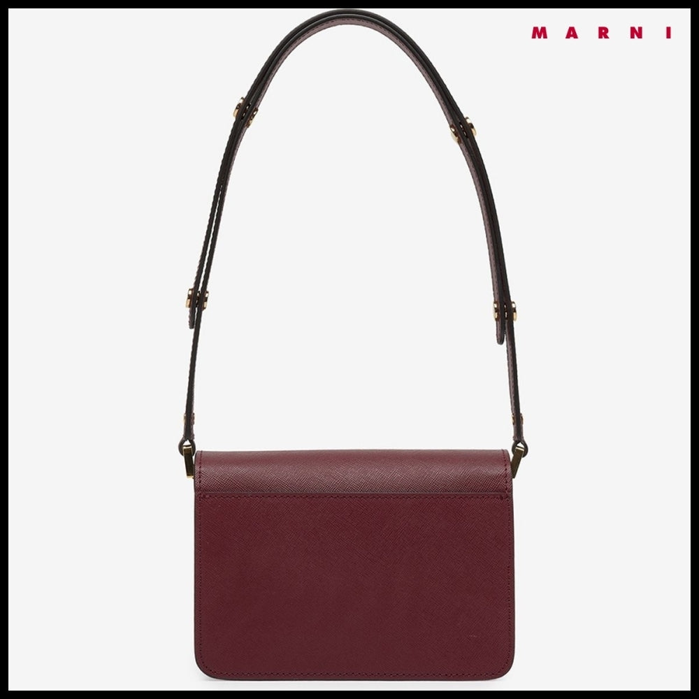 【MARNI】Mini Saffiano Leather Trunk Shoulder Bag