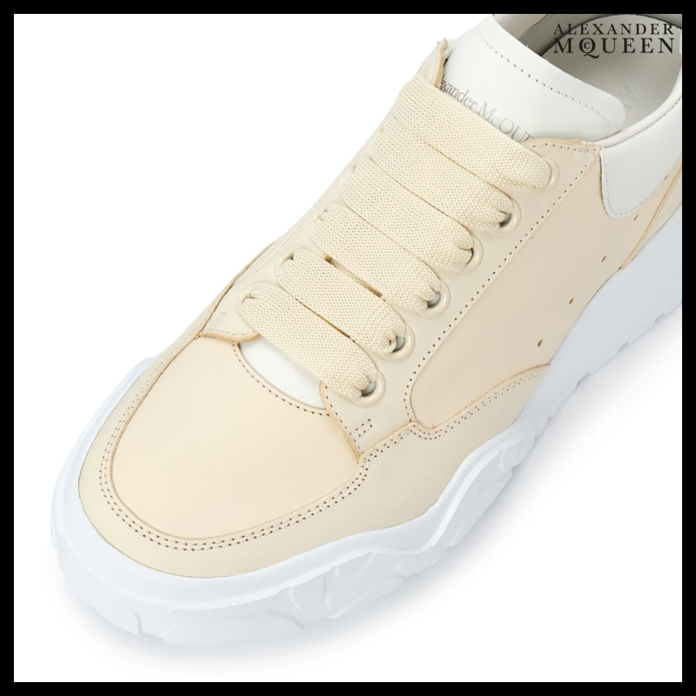 【Alexander Mcqueen】Court Trainer Sneakers Beige White