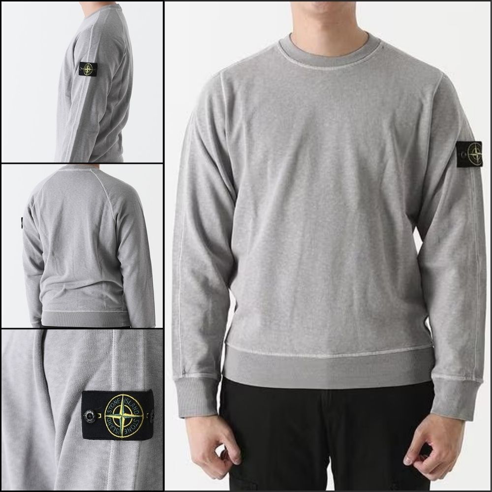 【STONE ISLAND】Badge Sweatshirt Heather Gray Men