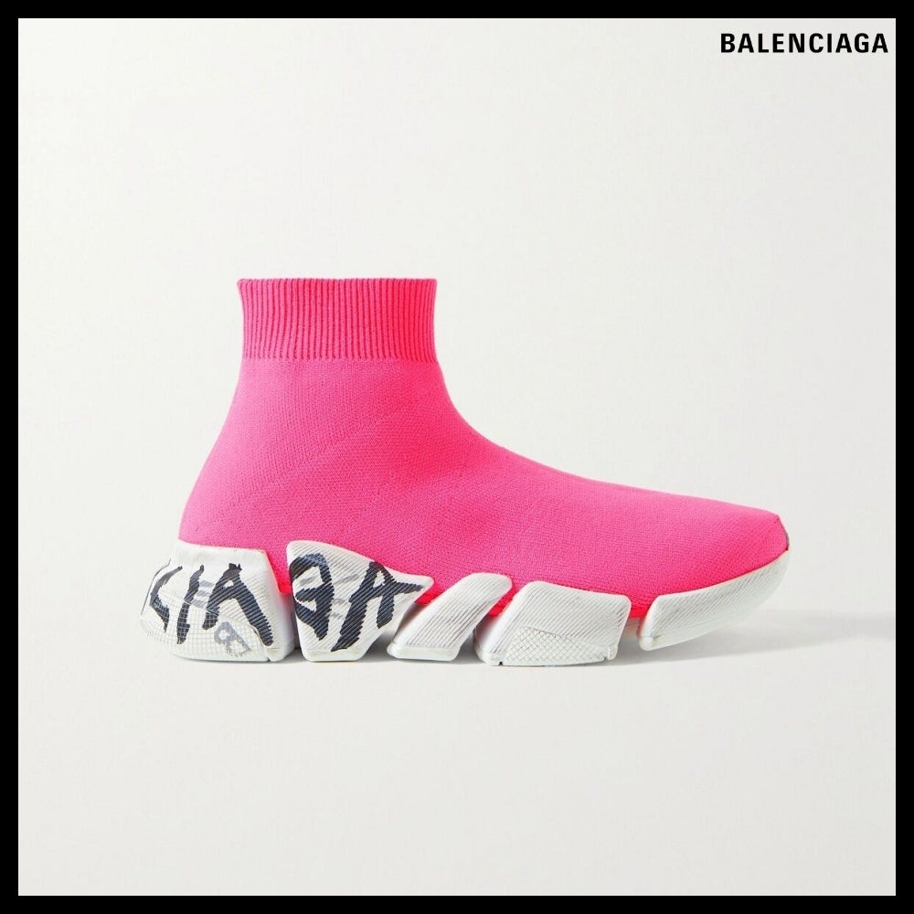 【BALENCIAGA】Speed 2.0 Graffiti Recycled Knit Sneaker