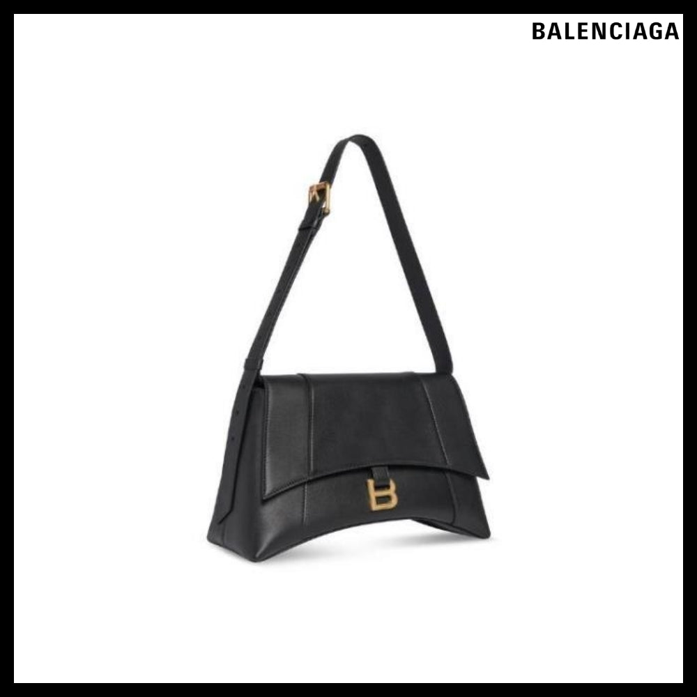【BALENCIAGA】Downtown Medium Shoulder Bag Black