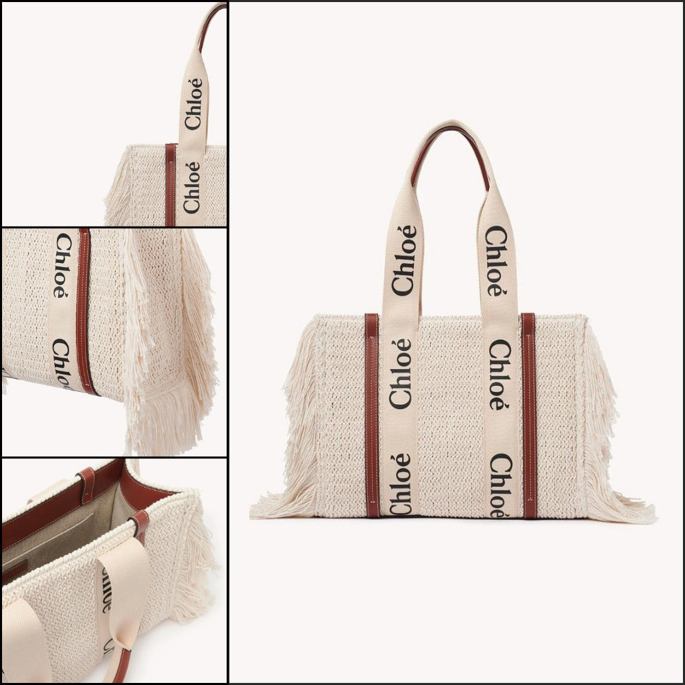 【Chloe】Woody Medium Tote Bag Sepia Brown Women