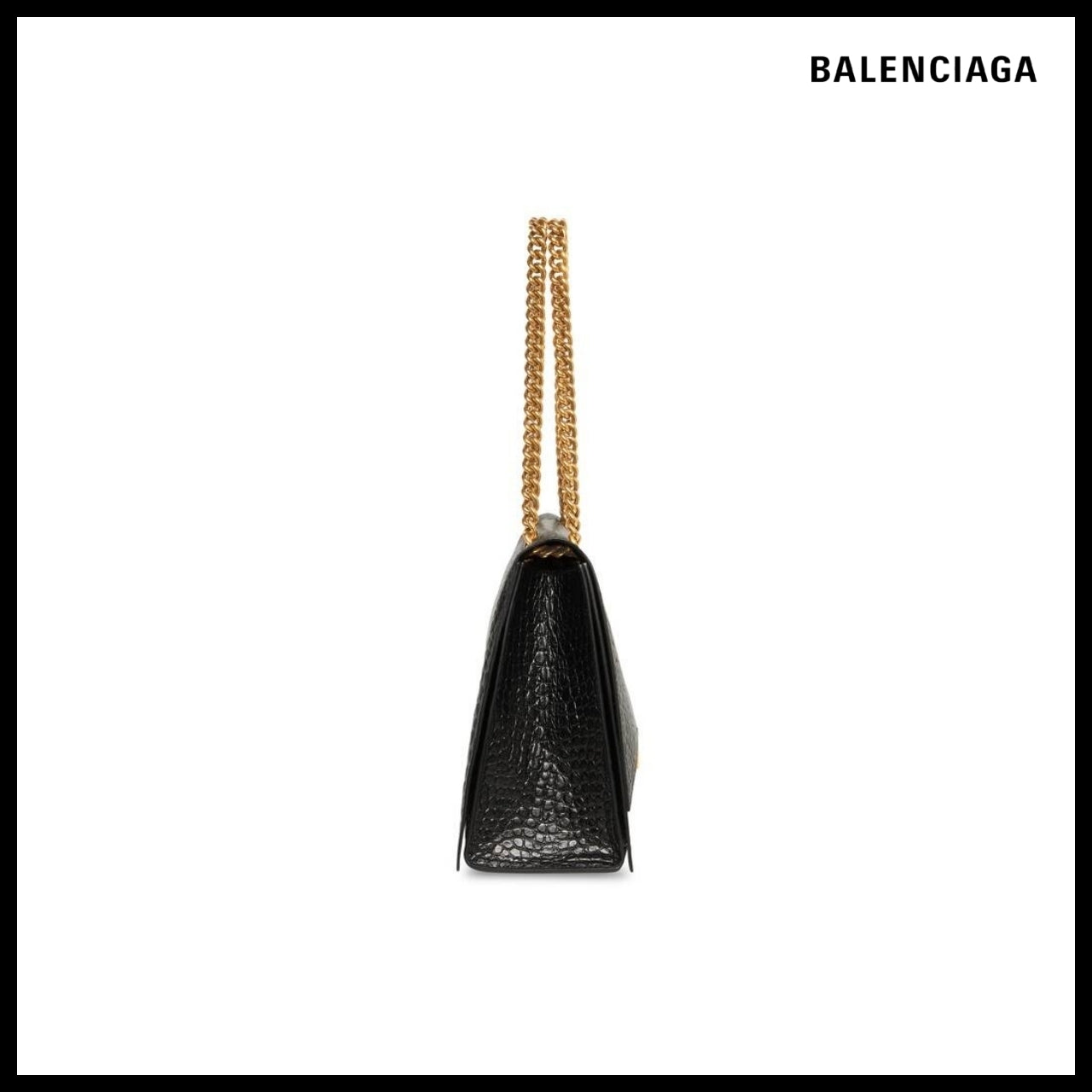 【BALENCIAGA】Crush Large Chain Bag Crocodile Embossed