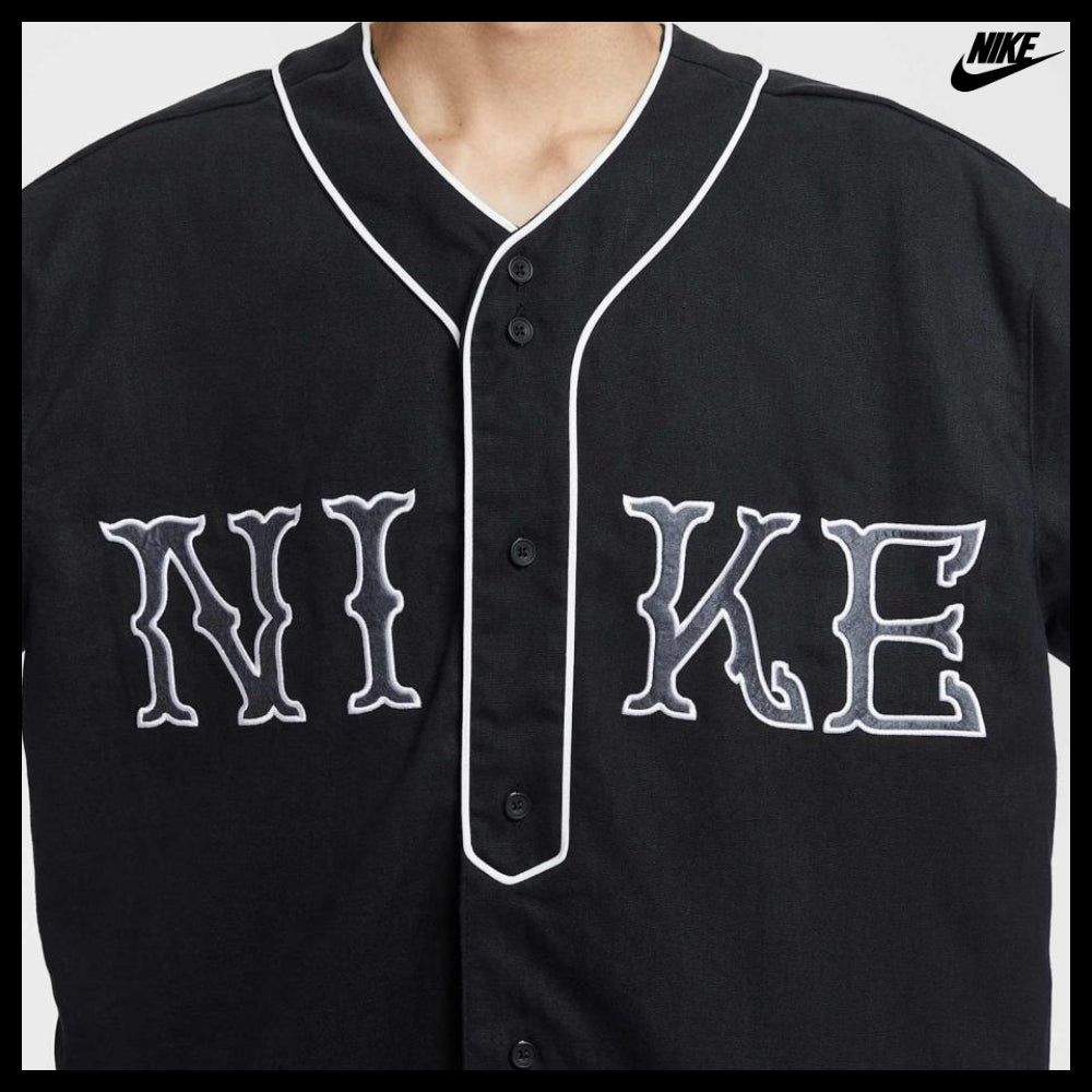 【NIKE】Life Short Sleeve Vintage Sports Top M Black White
