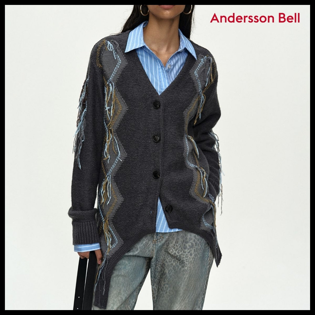 【ANDERSSON BELL】Gartered Argyle Cardigan (2 Colors)