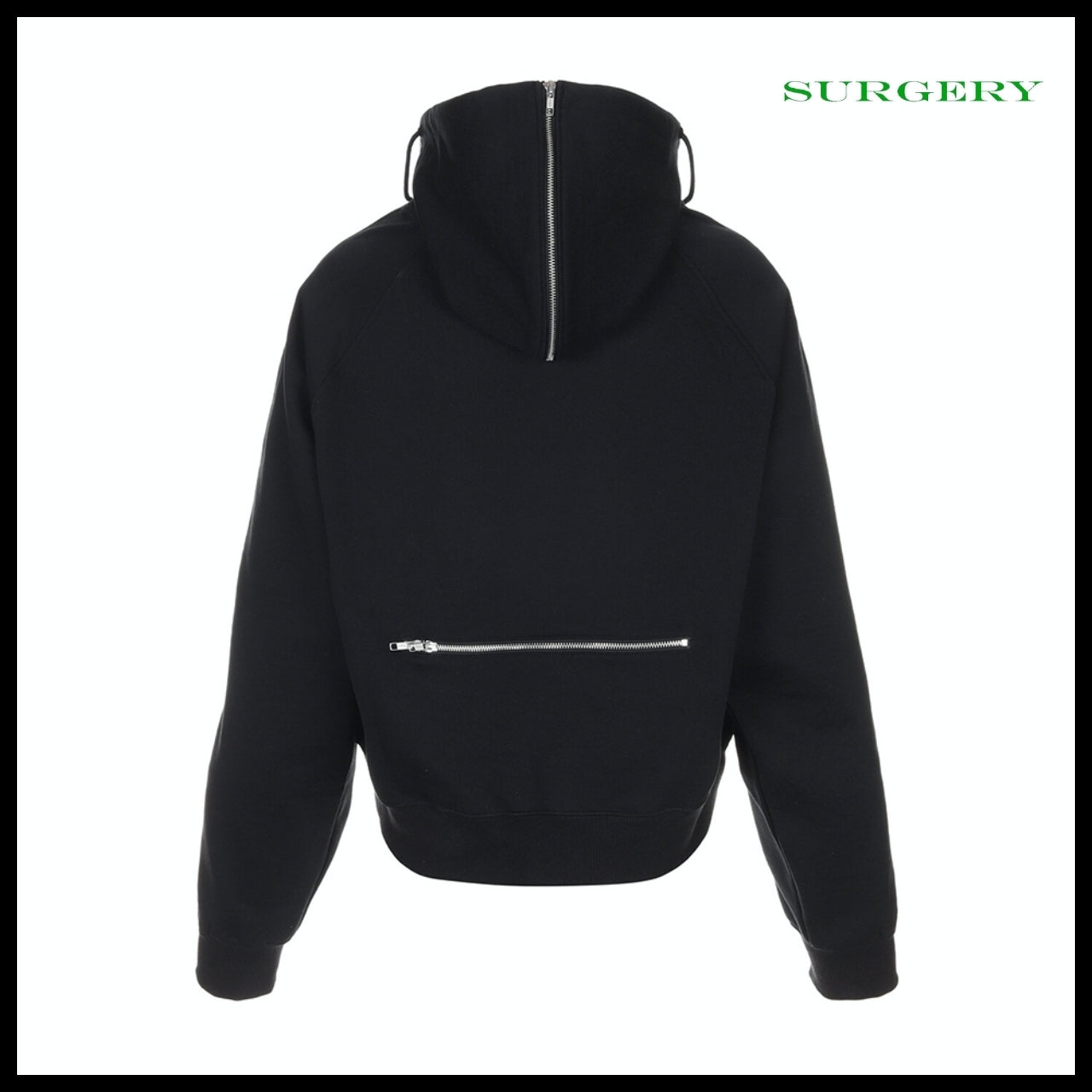 【Surgery】Four Directions Zipper Hoodie Black