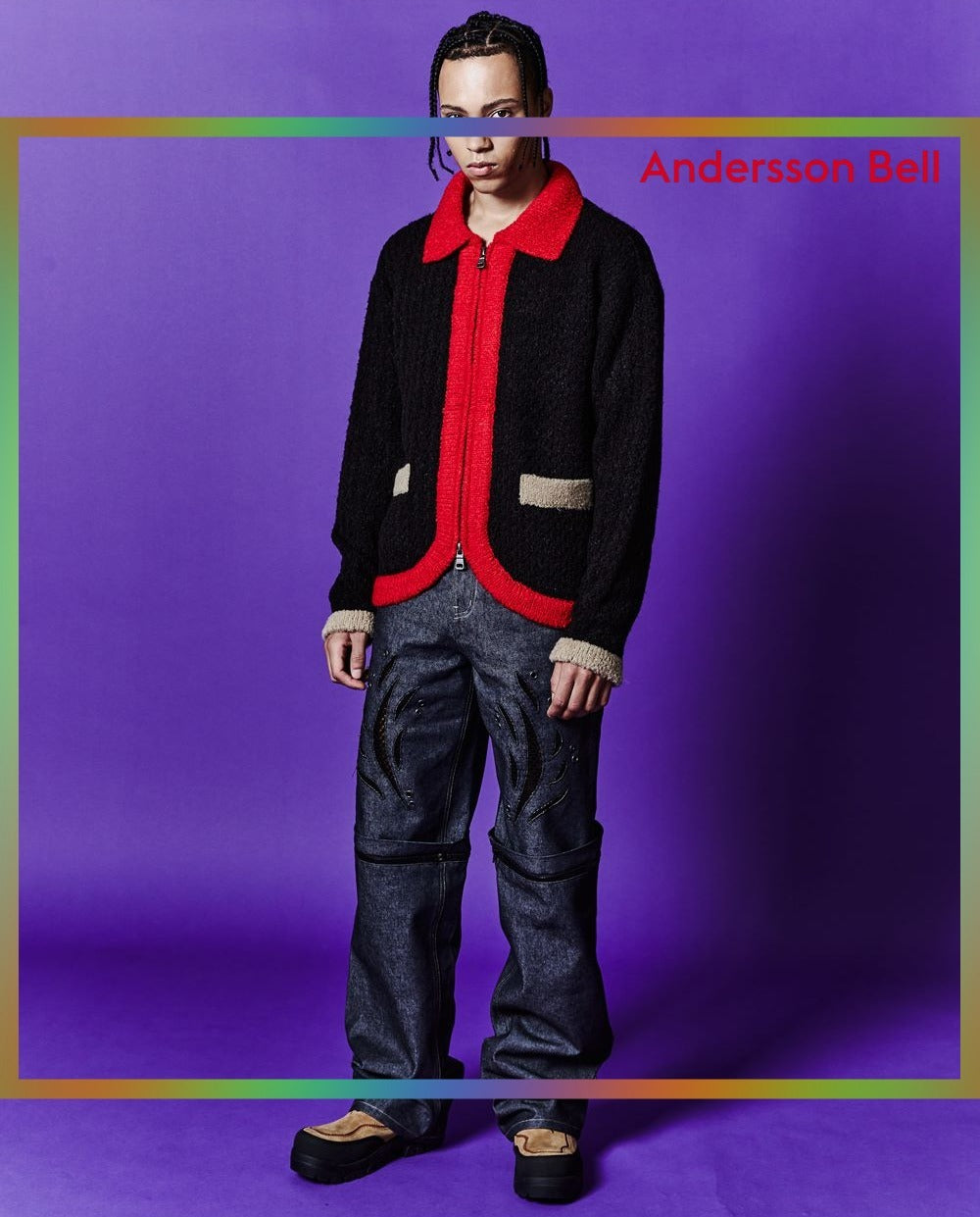 【ANDERSSON BELL】エラス・カラーブロックカーディガン 2COLORS
