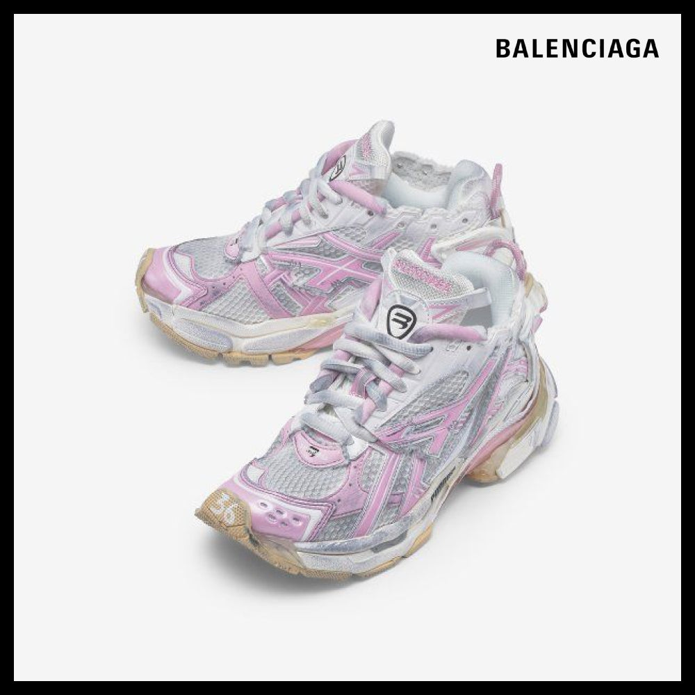 【BALENCIAGA】Women's Runner Sneakers White:Pink