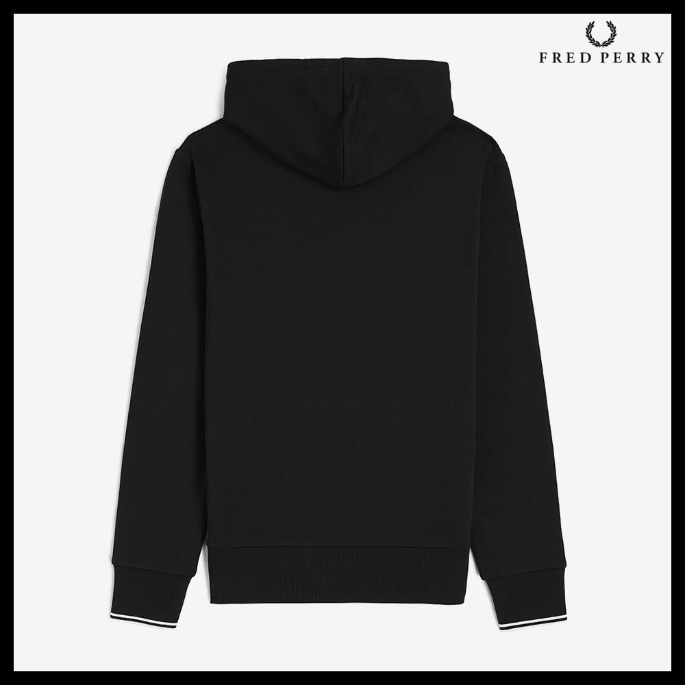 【FRED PERRY】Tip Hooded Sweatshirt Black