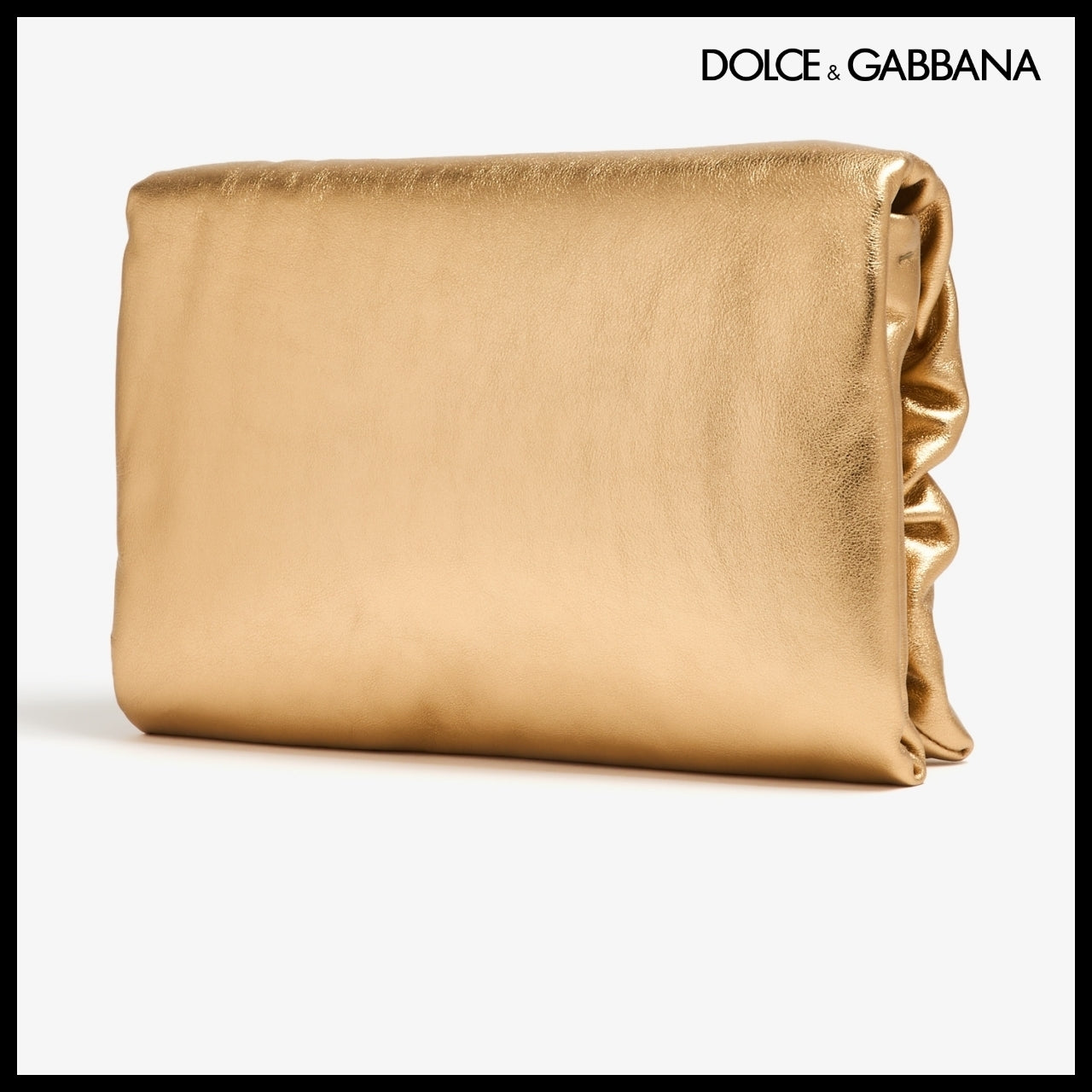 【Dolce & Gabbana】Medium Foiled Devotion Soft Bag Gold