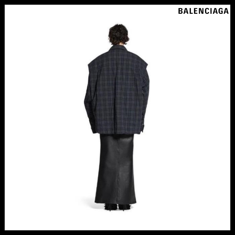 【BALENCIAGA】Detachable Sleeves Shirt Large Fit Grey