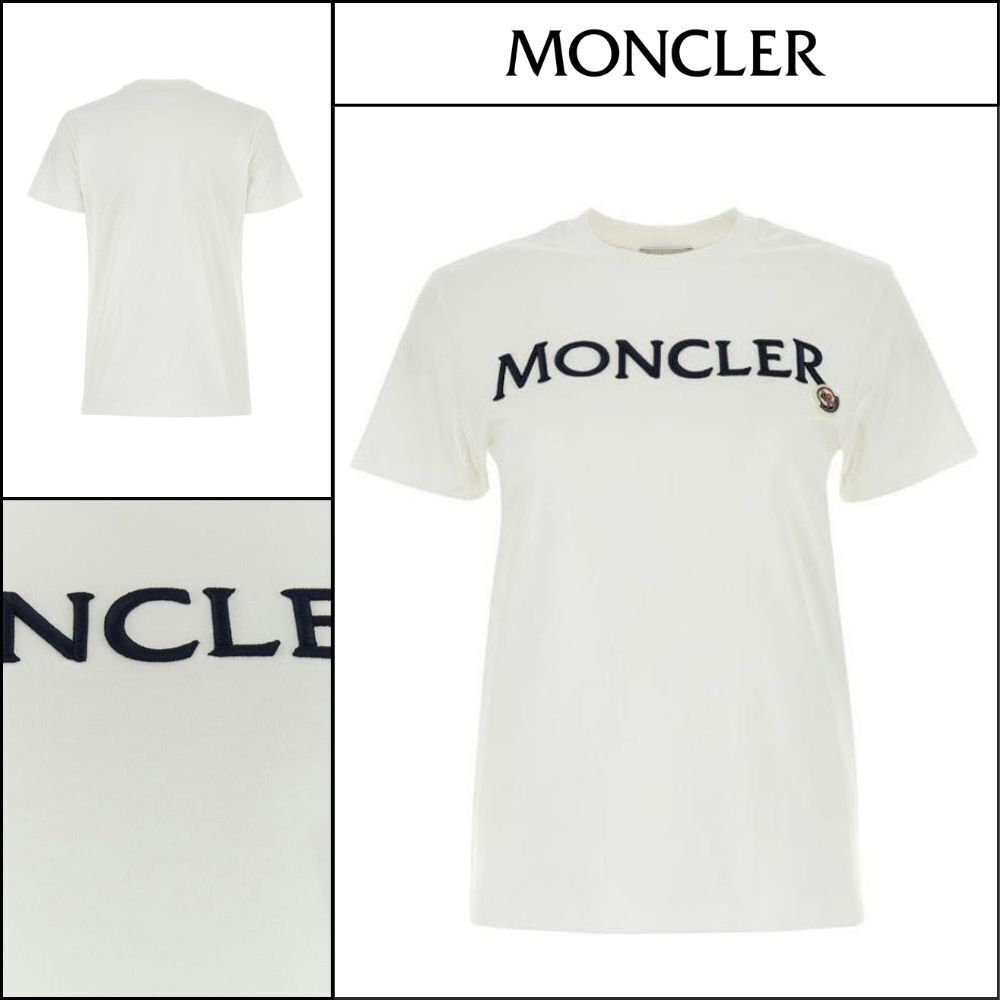 【MONCLER】Chest Logo Short Sleeve T-Shirt White Women