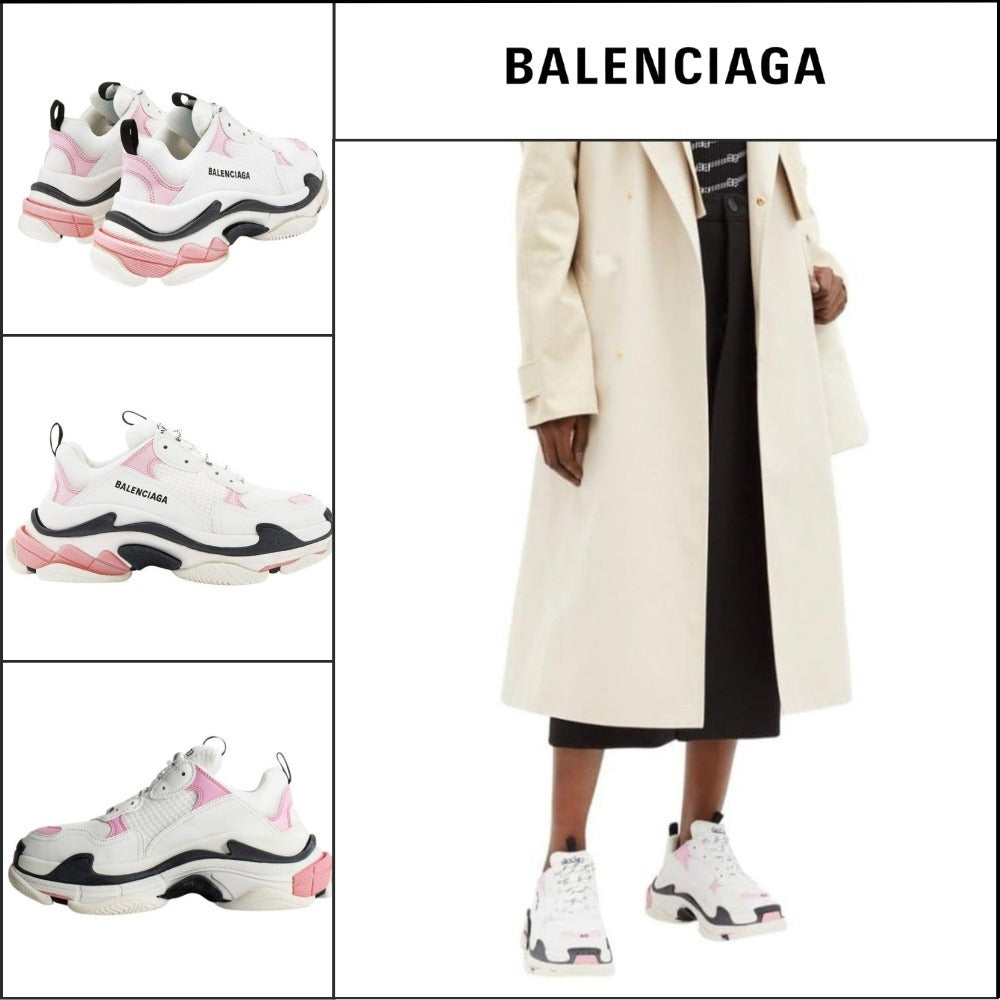 【Balenciaga】Triple S Leather And Mesh Sneakers