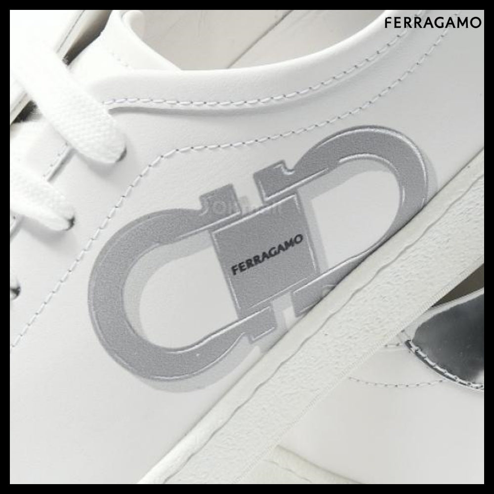 【Salvatore Ferragamo】030676 780983 Double Gancini Sneakers