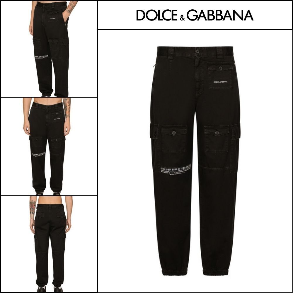 【Dolce & Gabbana】GARMENT-DYED CARGO PANTS WITH MULTIPLE