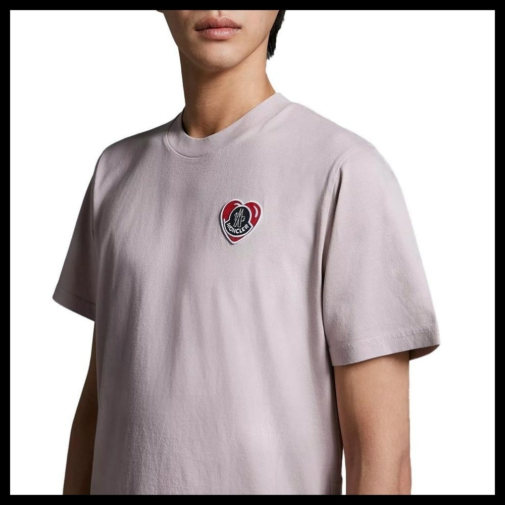 【MONCLER】24SS Men Heart Logo Patch Short Sleeve T Shirt
