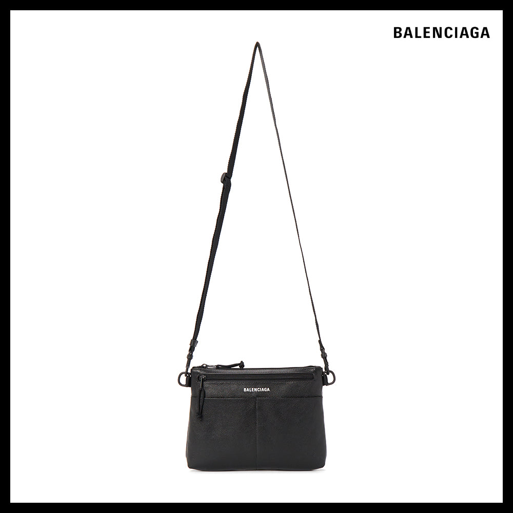 【BALENCIAGA】Logo Leather Crossbody Bag